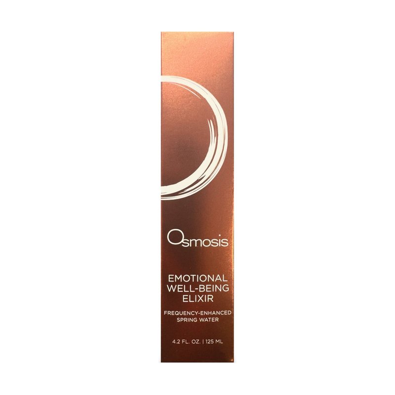 Osmosis Emotional Well-Being Elixir 125 mL, copper-brown box with white brushstroke ring, front