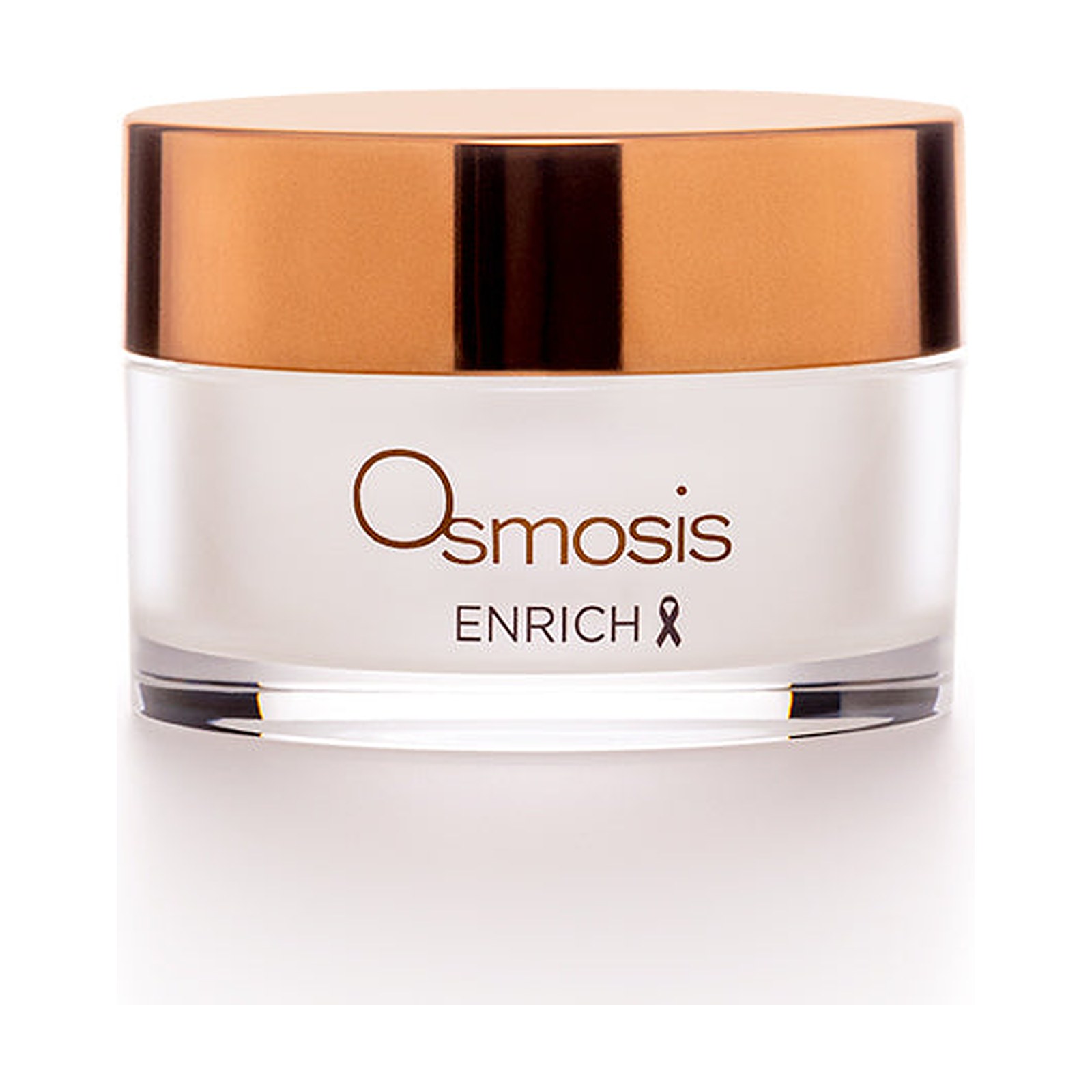 Osmosis Enrich Restorative Face & Neck Cream 30 mL, square white box with copper brushstroke ring, front