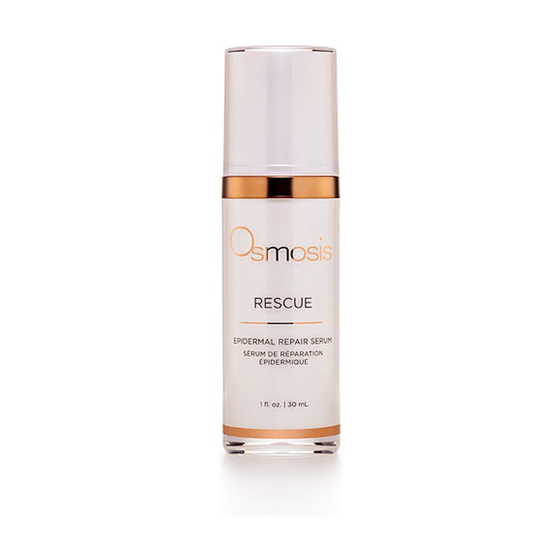 Osmosis Rescue Epidermal Repair Serum 30 mL, white box with copper brushstroke ring, front